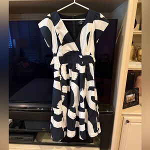 Maeve by Anthropologie Black and White Midi Dress Size 8
